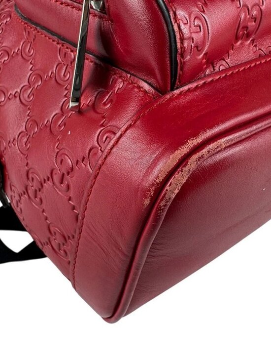 Auth GUCCI Guccisima Backpack Red Leather/Silvertone - z6640 main image 6